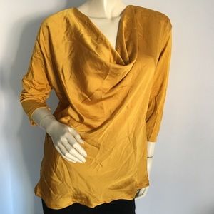 Nwt Vince Camuto yellow cowl neck 3/4 sleeve top